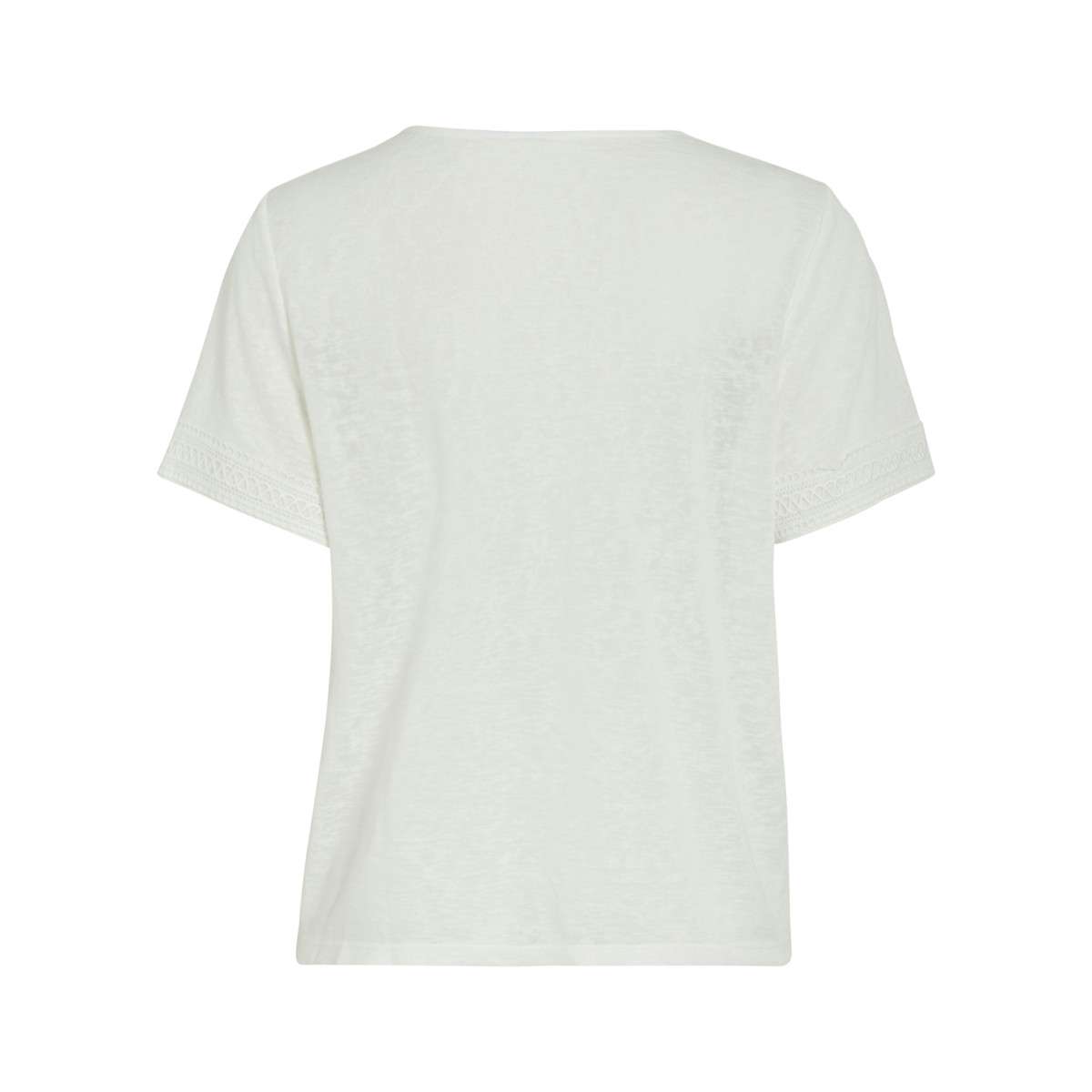 Tee-shirts T-shirt col v droit - 14113277 femme blanc Vila Tee-shirts T-shirt col v droit - 14113277 femme blanc Blanc