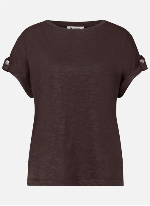 Street One Tee-shirts T-shirt col rond droit - 325058 femme marron