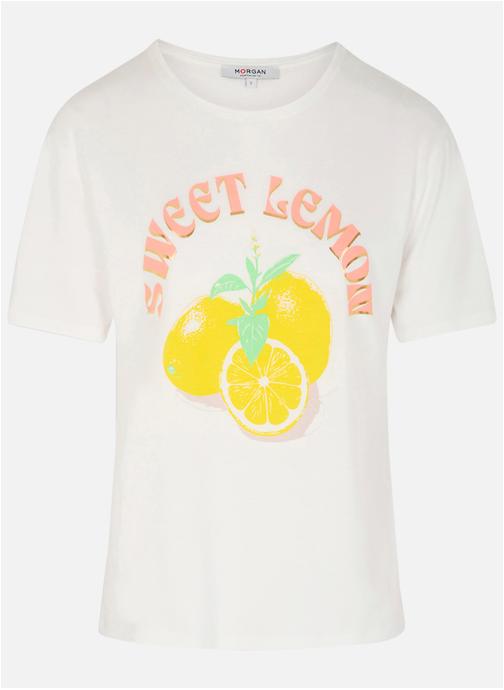 Morgan Tee-shirts 261-DLEMON femme blanc