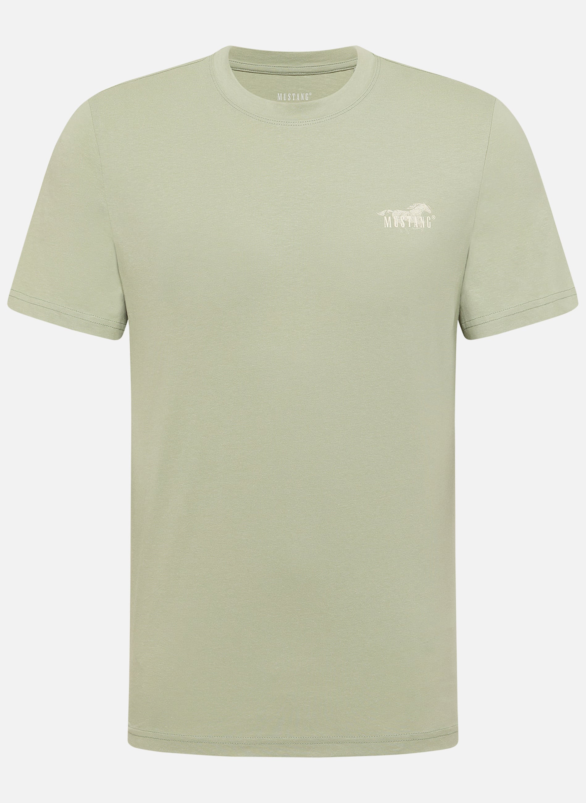 Tee-shirts T-shirt coton col rond droit - 1017772 homme vert MUSTANG Tee-shirts T-shirt coton col rond droit - 1017772 homme vert Vert