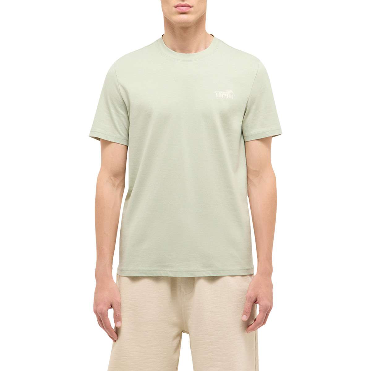 Tee-shirts T-shirt coton col rond droit - 1017772 homme vert MUSTANG Tee-shirts T-shirt coton col rond droit - 1017772 homme vert Vert