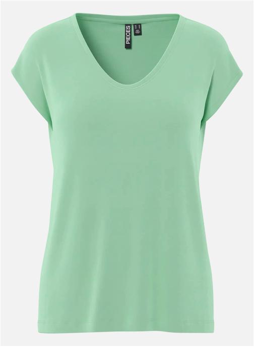 Pieces Tee-shirts T-shirt col v droit - 17095260 femme vert