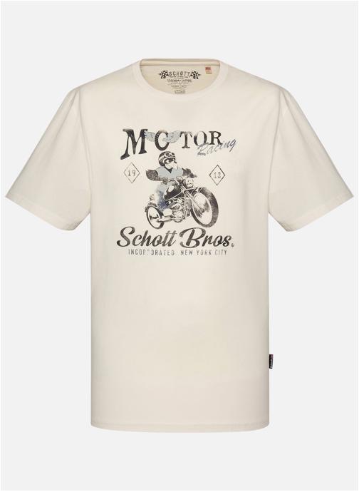 Schott Tee-shirts T-shirt coton biologique col rond droit - Tsbluff homme blanc