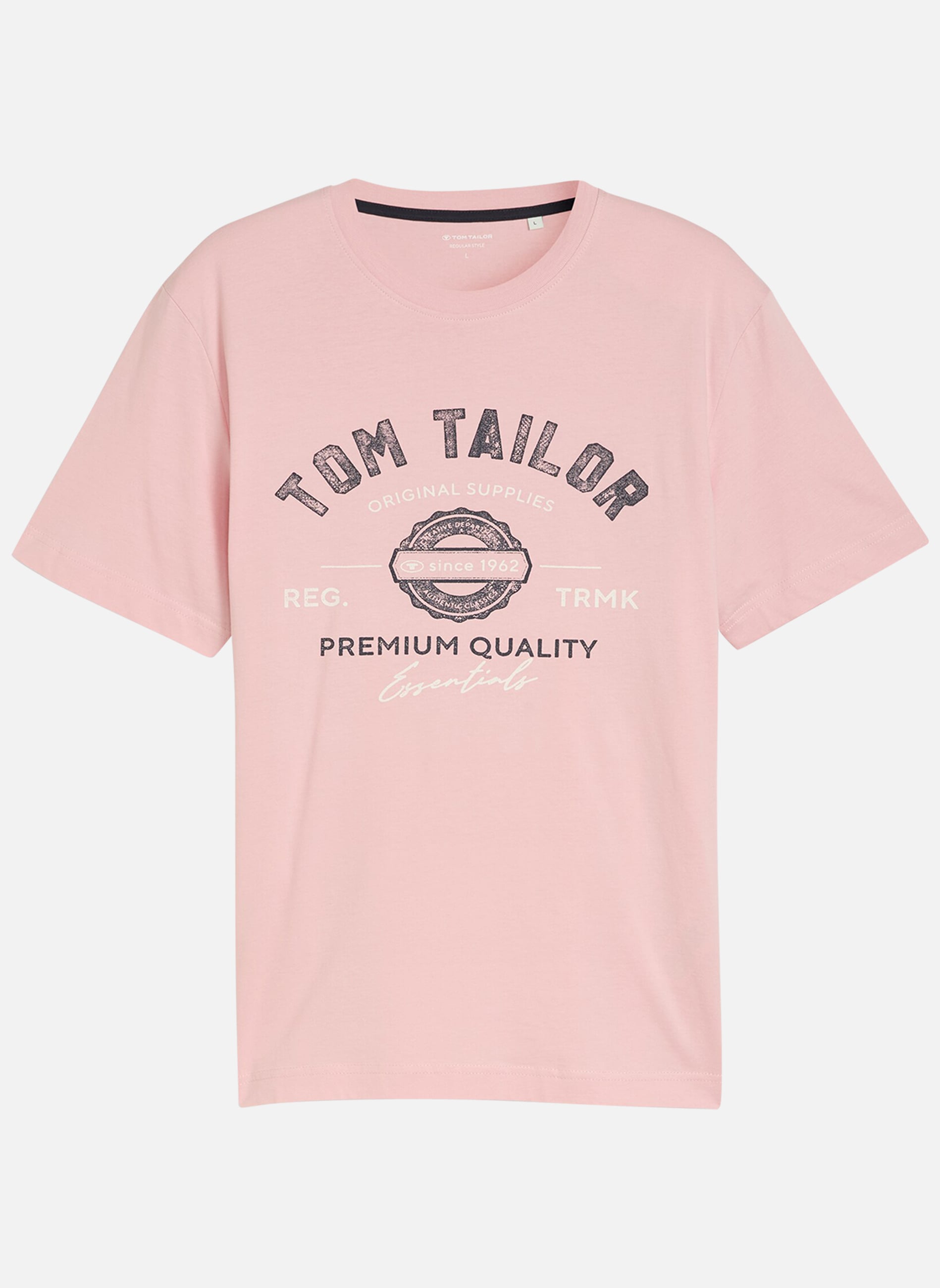 Tee-shirts T-shirt coton col rond droit - 1037735 homme rose Tom Tailor Tee-shirts T-shirt coton col rond droit - 1037735 homme rose Rose