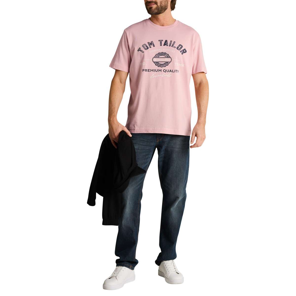 Tee-shirts T-shirt coton col rond droit - 1037735 homme rose Tom Tailor Tee-shirts T-shirt coton col rond droit - 1037735 homme rose Rose