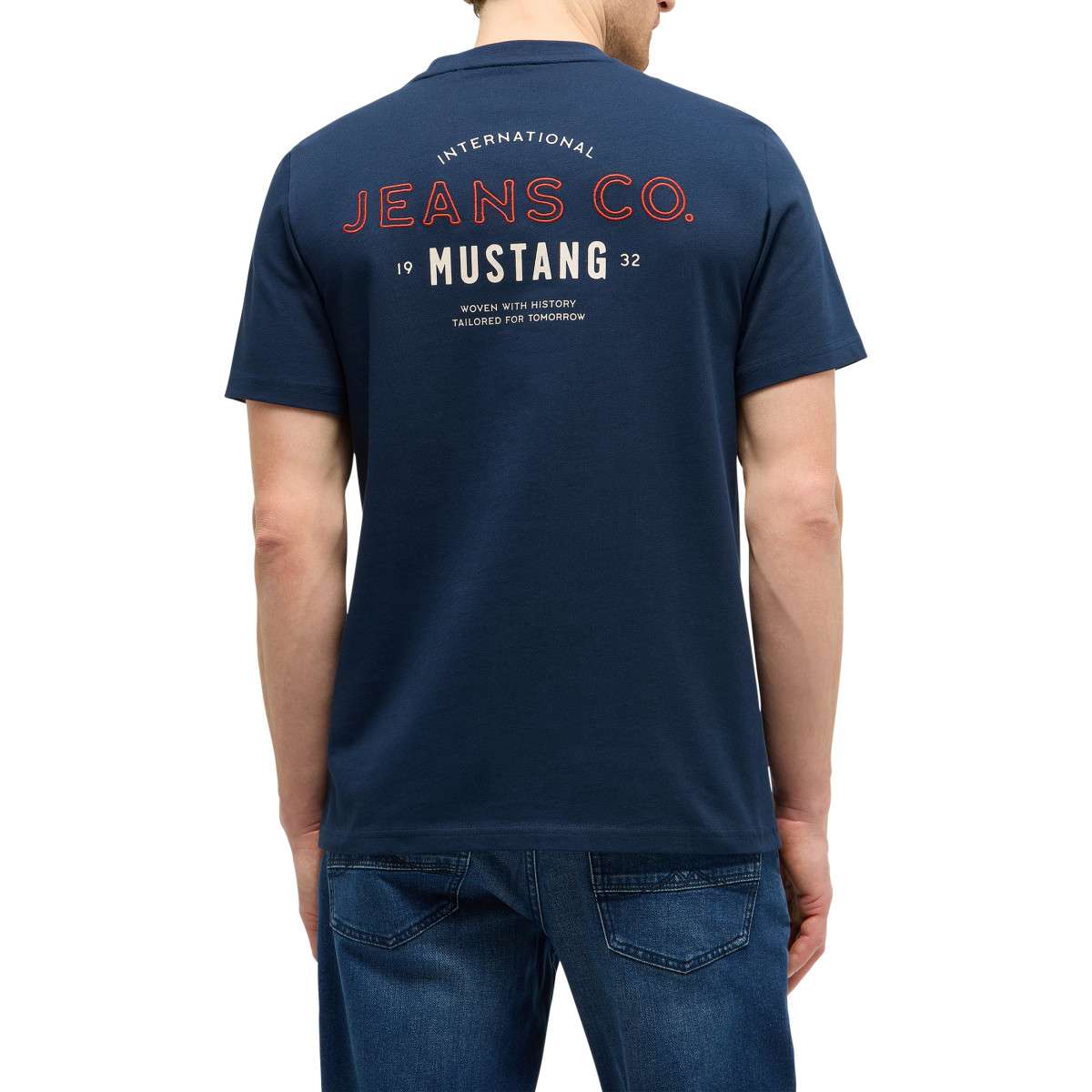 Tee-shirts T-shirt coton col rond droit - 1017767 homme bleu MUSTANG Tee-shirts T-shirt coton col rond droit - 1017767 homme bleu Bleu