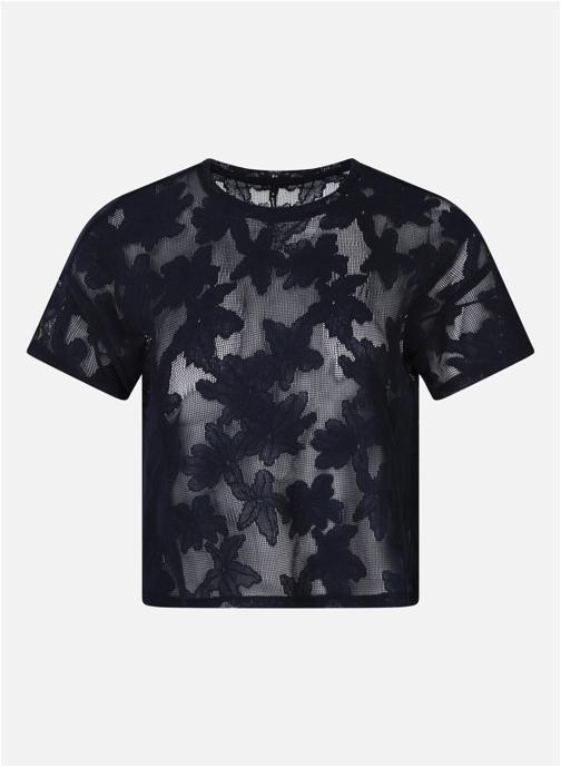 ONLY Tee-shirts T-shirt coton mélangé col rond droit - 15369252 femme bleu