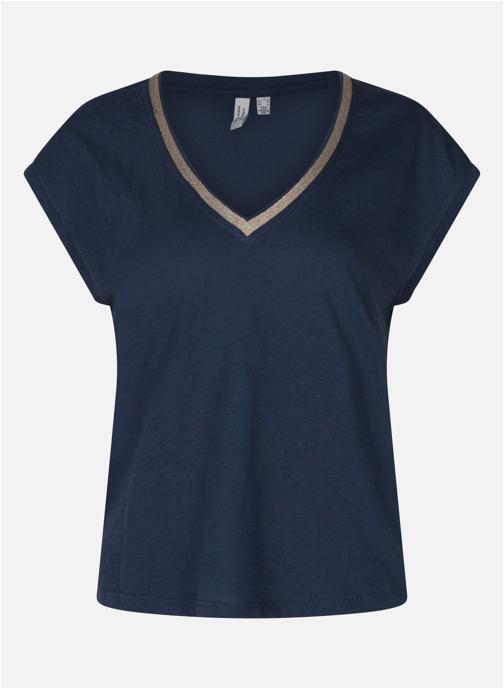 Vero Moda Tee-shirts T-shirt col v droit - 10338246 femme bleu