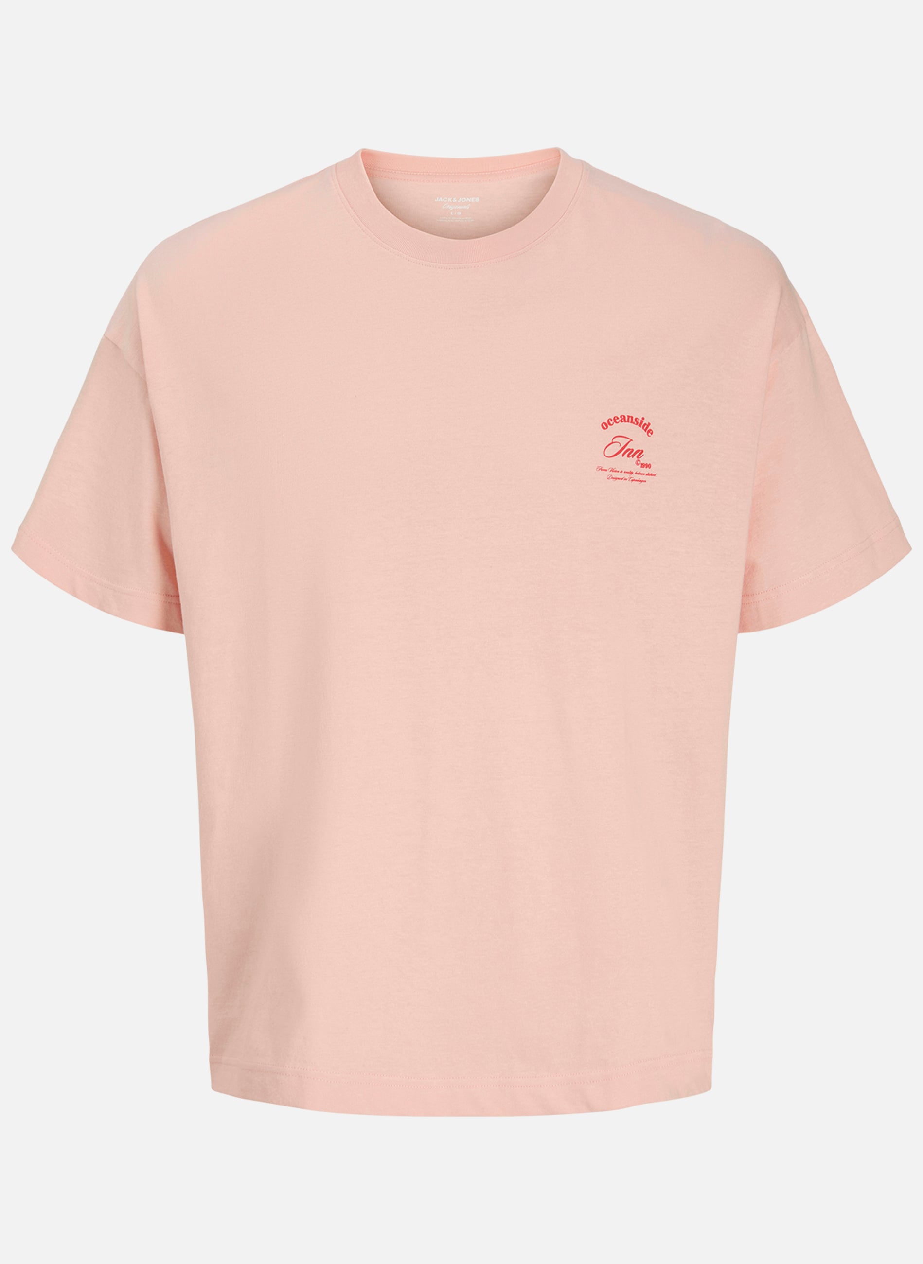 Tee-shirts T-shirt coton droit - 12290892 homme rose Jack & Jones Tee-shirts T-shirt coton droit - 12290892 homme rose Rose