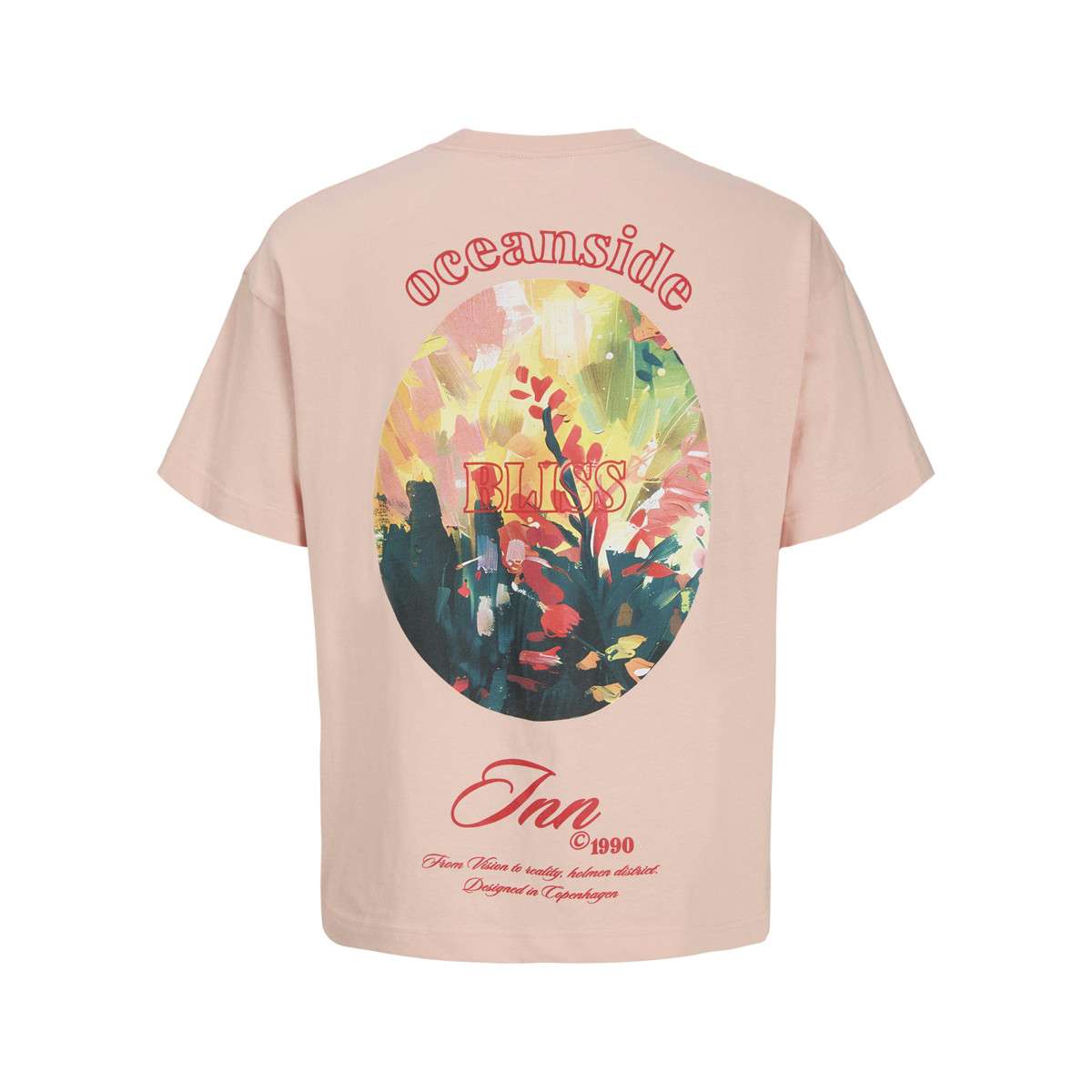 Tee-shirts T-shirt coton droit - 12290892 homme rose Jack & Jones Tee-shirts T-shirt coton droit - 12290892 homme rose Rose