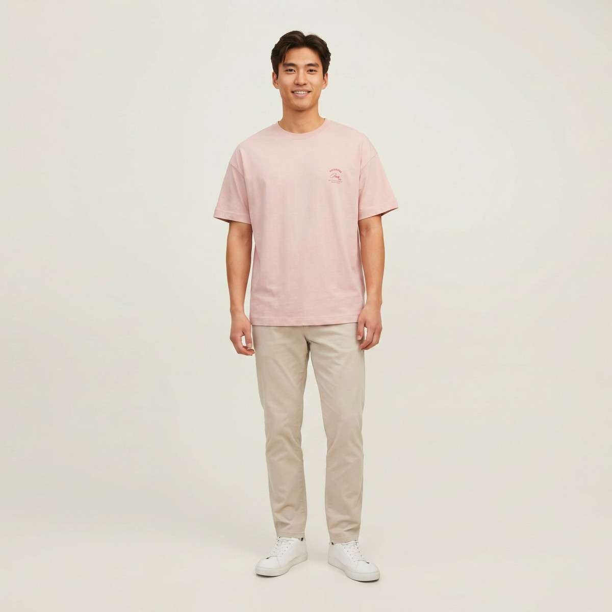 Tee-shirts T-shirt coton droit - 12290892 homme rose Jack & Jones Tee-shirts T-shirt coton droit - 12290892 homme rose Rose