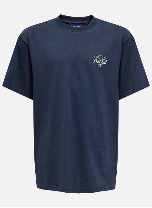 Only & Sons Tee-shirts T-shirt coton col rond droit - 22037733 garçon bleu