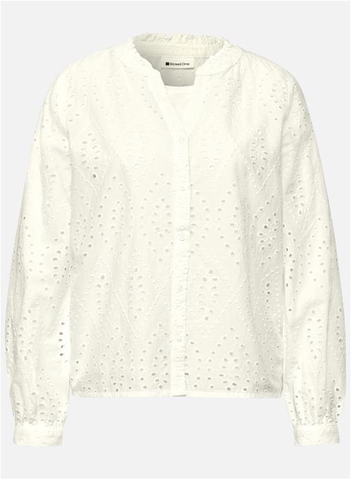 Street One Chemises Chemisier coton droit - 346274 femme blanc