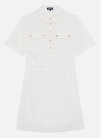Robes Robe courte lin droite - 261R-Rleona femme blanc Caroll Robes Robe courte lin droite - 261R-Rleona femme blanc Blanc
