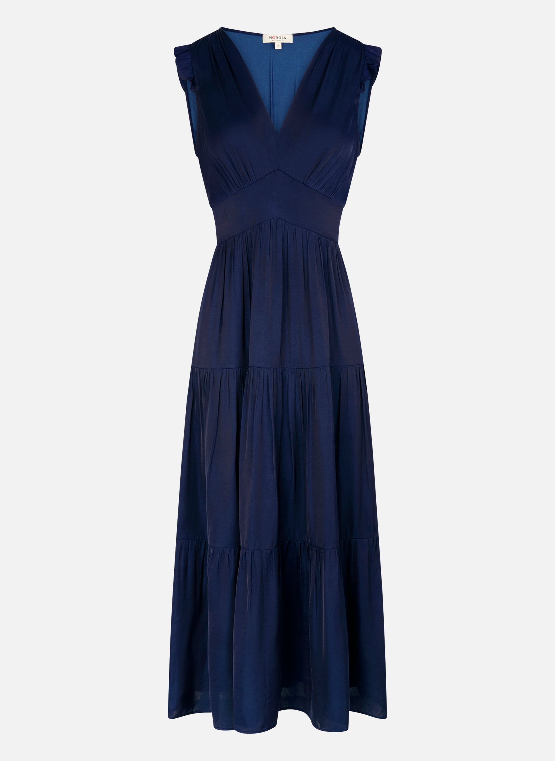 Robes Robe longue évasée - 261-Rikool femme bleu Morgan Robes Robe longue évasée - 261-Rikool femme bleu Bleu