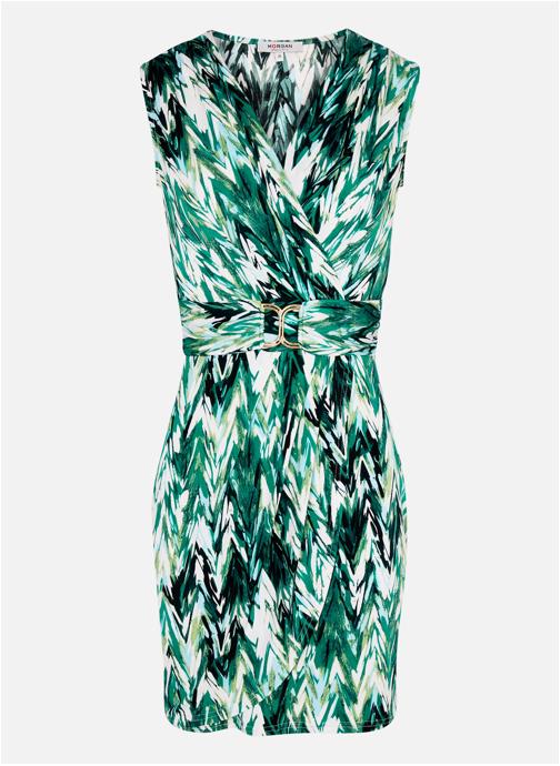 Morgan Robes Robe courte tropical portefeuille - 261-Rforet femme vert