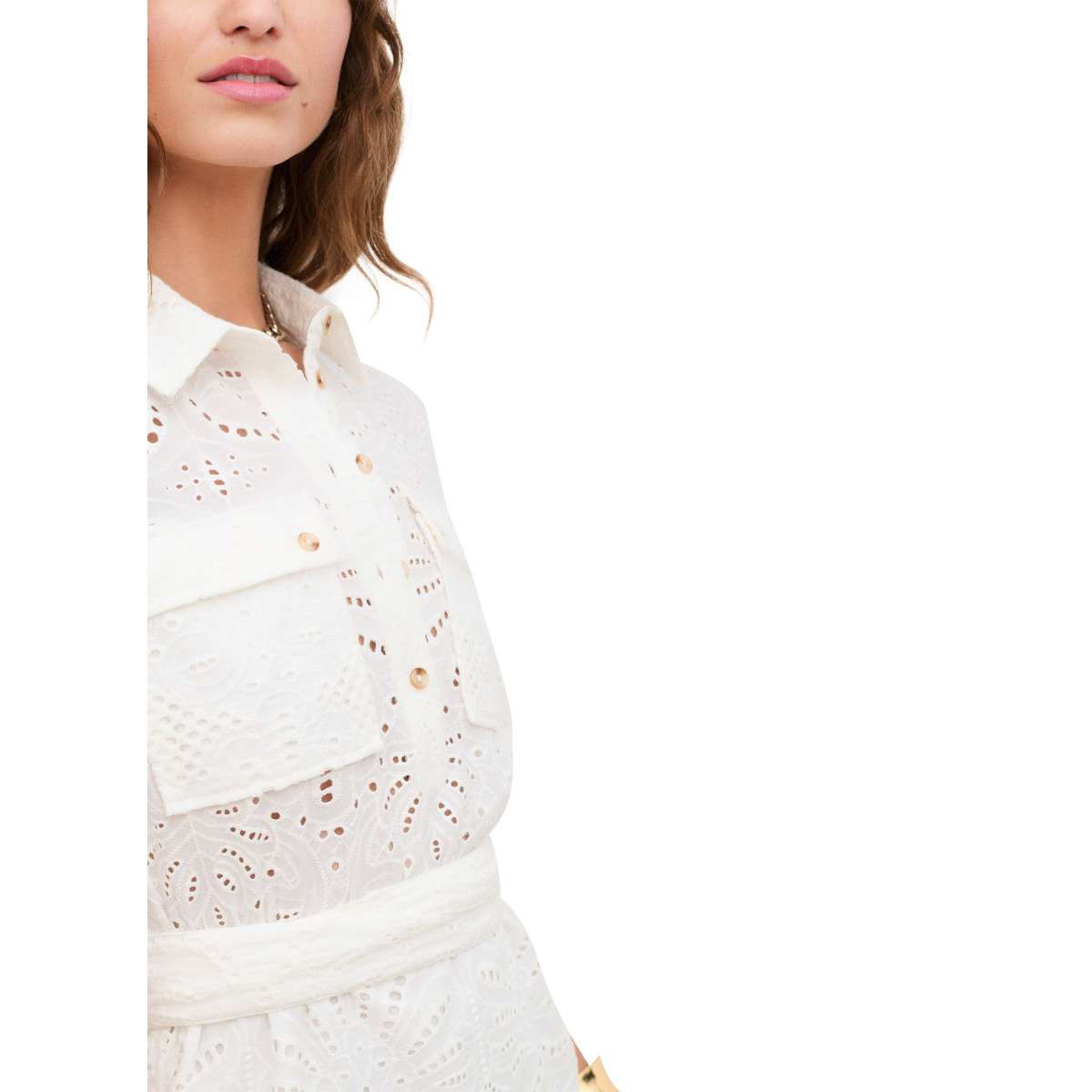 Robes Robe courte coton droite - 261R-Rleona5 femme blanc Caroll Robes Robe courte coton droite - 261R-Rleona5 femme blanc Blanc