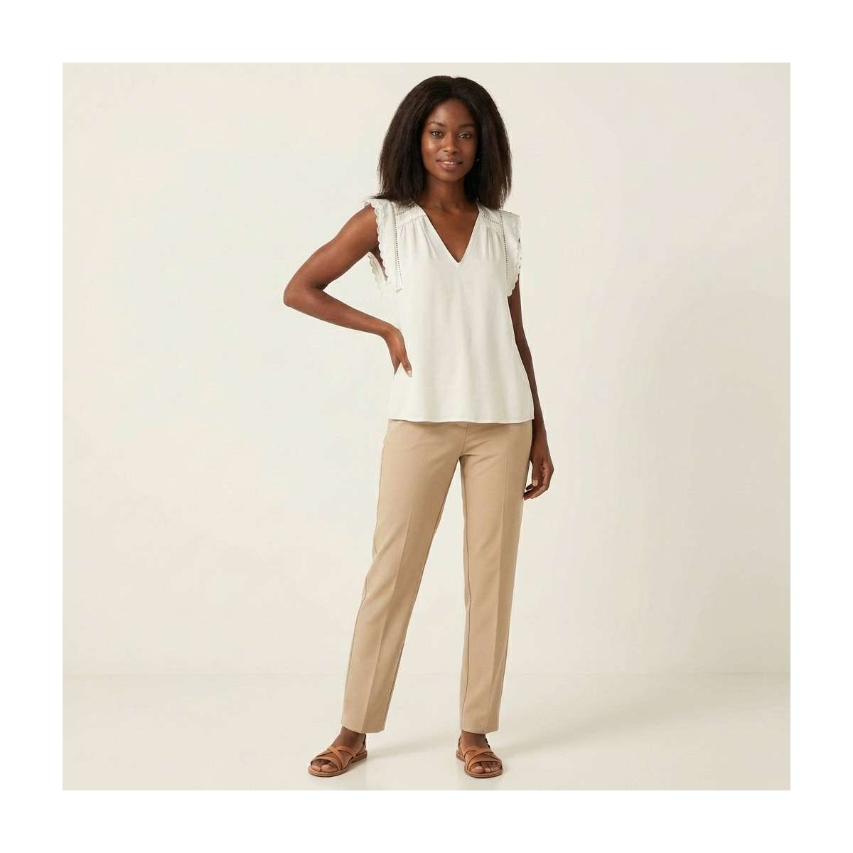 Tops Top ample - 10342889 femme blanc Vero Moda Tops Top ample - 10342889 femme blanc Blanc