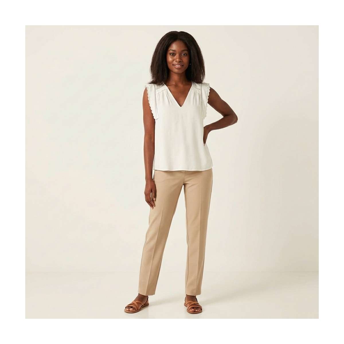 Tops Top ample - 10342889 femme blanc Vero Moda Tops Top ample - 10342889 femme blanc Blanc