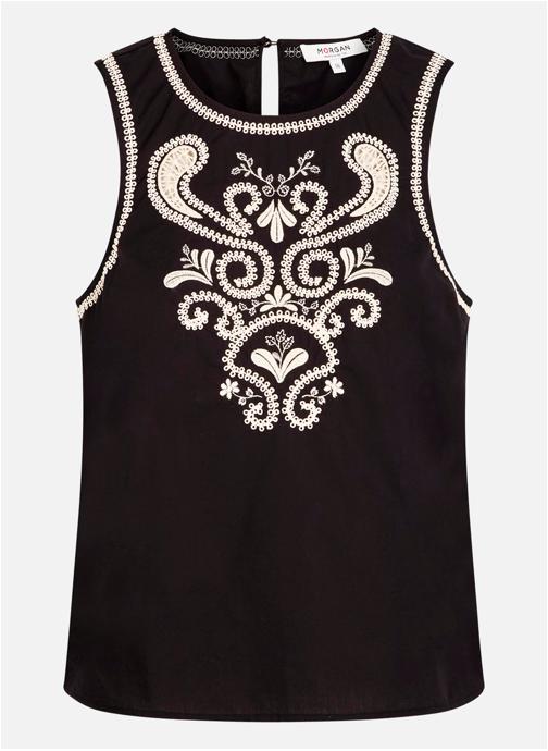 Morgan Tops Top coton droit - 261-Osaje femme noir