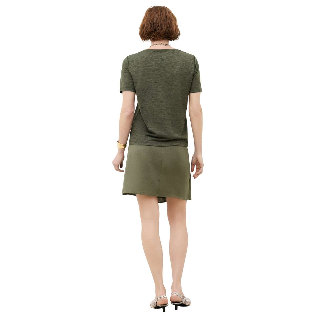 Tee-shirts T-shirt à motifs col rond droit - 261T-Tmara femme vert Caroll Tee-shirts T-shirt à motifs col rond droit - 261T-Tmara femme vert Vert