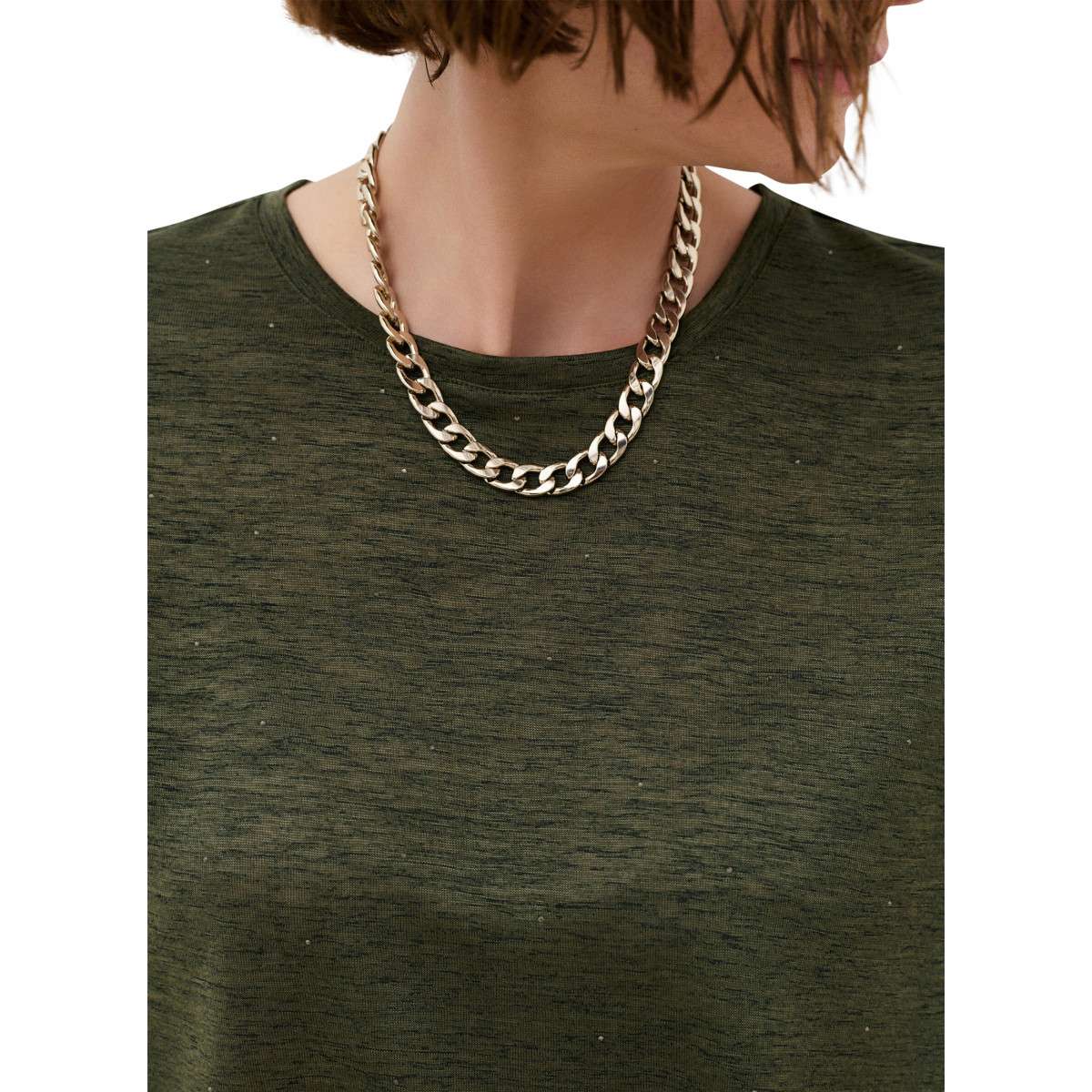 Tee-shirts T-shirt à motifs col rond droit - 261T-Tmara femme vert Caroll Tee-shirts T-shirt à motifs col rond droit - 261T-Tmara femme vert Vert