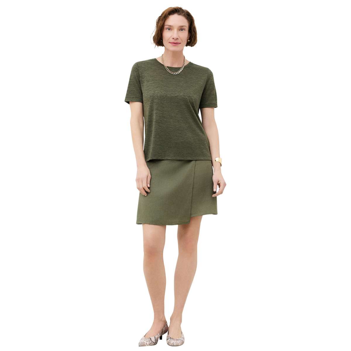 Tee-shirts T-shirt à motifs col rond droit - 261T-Tmara femme vert Caroll Tee-shirts T-shirt à motifs col rond droit - 261T-Tmara femme vert Vert