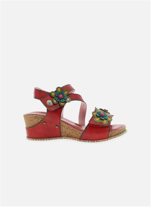 Laura Vita Sandales Nu-pieds cuir talon compensé femme rouge