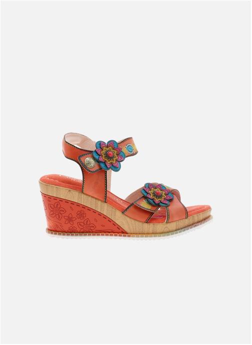 Laura Vita Sandales Nu-pieds cuir talon compensé femme orange