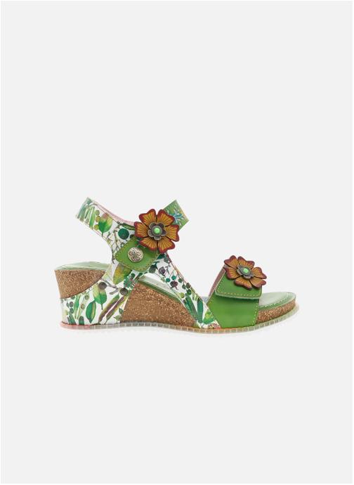 Laura Vita Sandales Nu-pieds cuir talon compensé femme vert