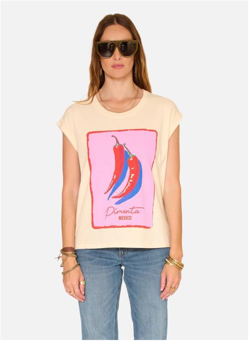 MKT Studio Tee-shirts Tee shirt Timent Boudoir femme beige
