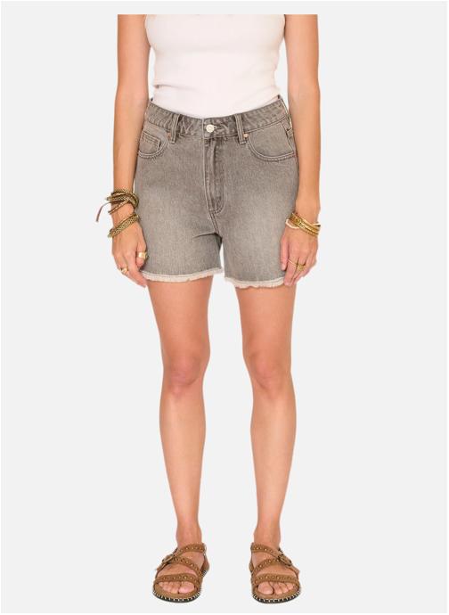 MKT Studio Jeans droit Short The Playa Black Denim Gris Stevie Wash femme gris