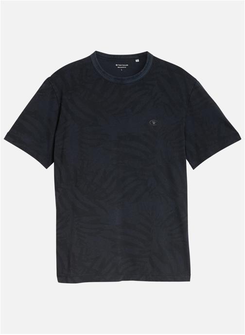 Tom Tailor Tee-shirts T-shirt coton à motifs col rond droit - 1050216 homme bleu
