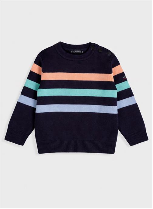Armor Lux Pulls Pull K0726 md/peach nectar/pool blue/plac fille bleu
