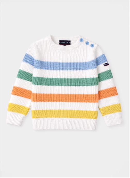Armor Lux Pulls Pull K0727 blanc/ placid blue/ pool blue fille multicolore