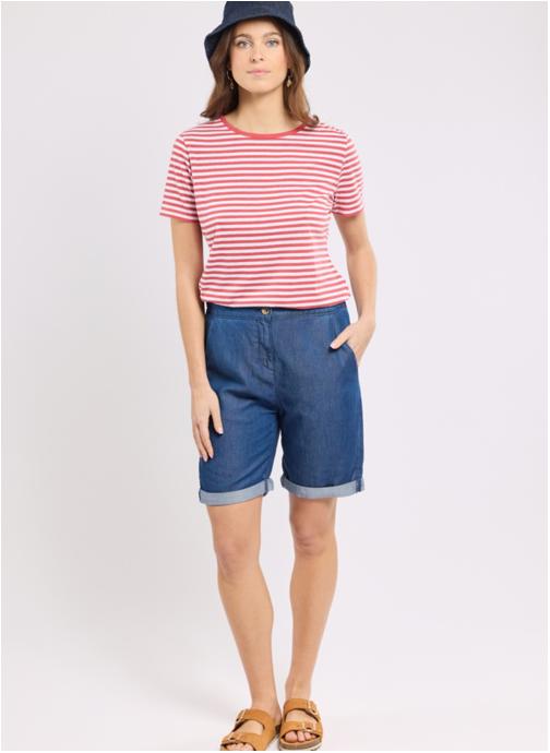Armor Lux Bermudas Bermuda 39940 jean bleu moyen femme bleu