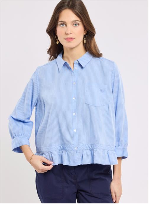 Armor Lux Chemises Chemise 39942 rayures placid blue/blanc femme bleu