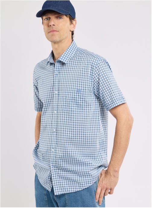 Armor Lux Chemises Chemise 39971 carreaux waterfall/marine homme blanc