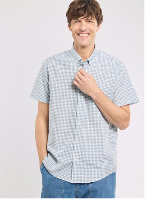 Armor Lux Chemises Chemise 75884 petits carreaux ivy/blanc homme bleu
