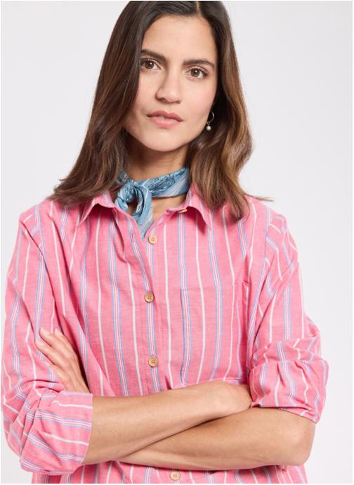 Armor Lux Chemises Chemise 74952 rayure carminio/mazarine femme rose