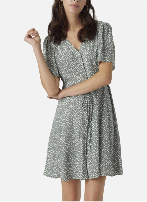 Vero Moda Robes Robe courte à pois - 10292845 femme vert