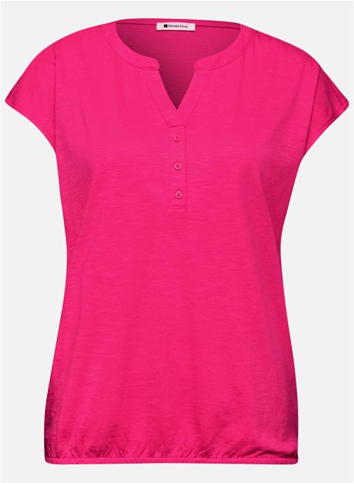 Street One Tee-shirts T-shirt col tunisien droit ROM07 - 325065 femme violet