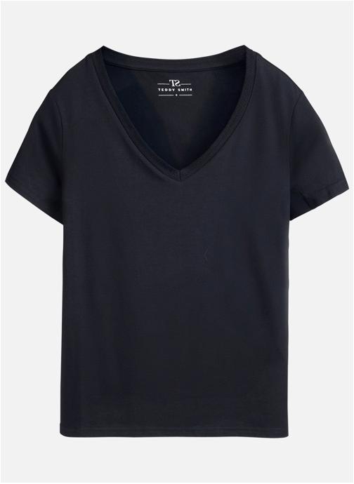 Teddy Smith Tee-shirts T-shirt col v femme bleu