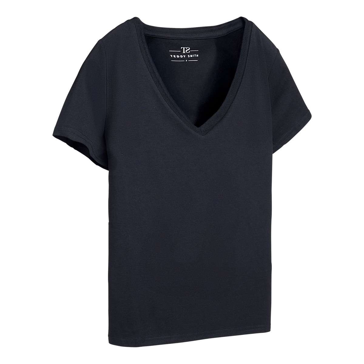 Tee-shirts T-shirt col v femme bleu Teddy Smith Tee-shirts T-shirt col v femme bleu Bleu