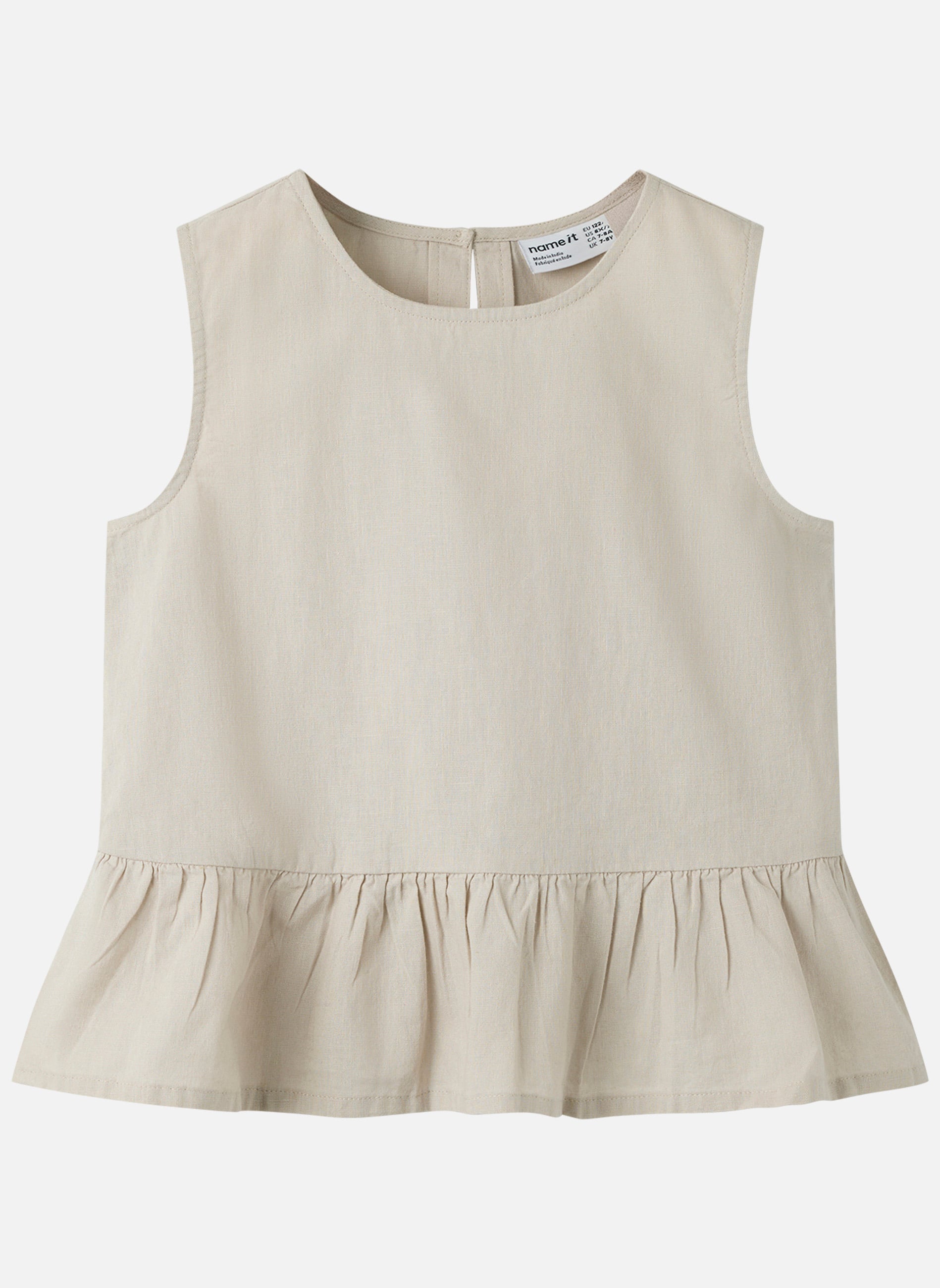 Débardeurs Top lin et coton droit - 13254729 fille beige Name it Débardeurs Top lin et coton droit - 13254729 fille beige Beige