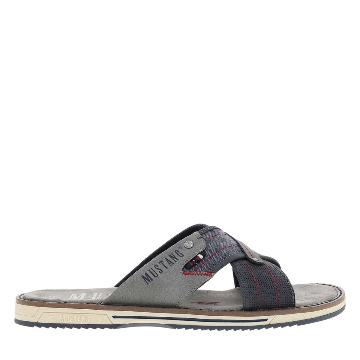 Mules Mules talon plat homme bleu MUSTANG Mules Mules talon plat homme bleu Bleu