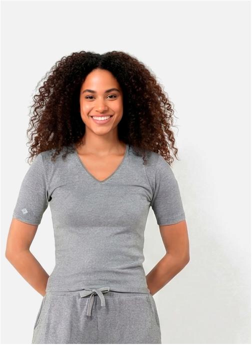 Isotoner Tee-shirts T-shirt à manches courtes Femme Gris chiné femme gris