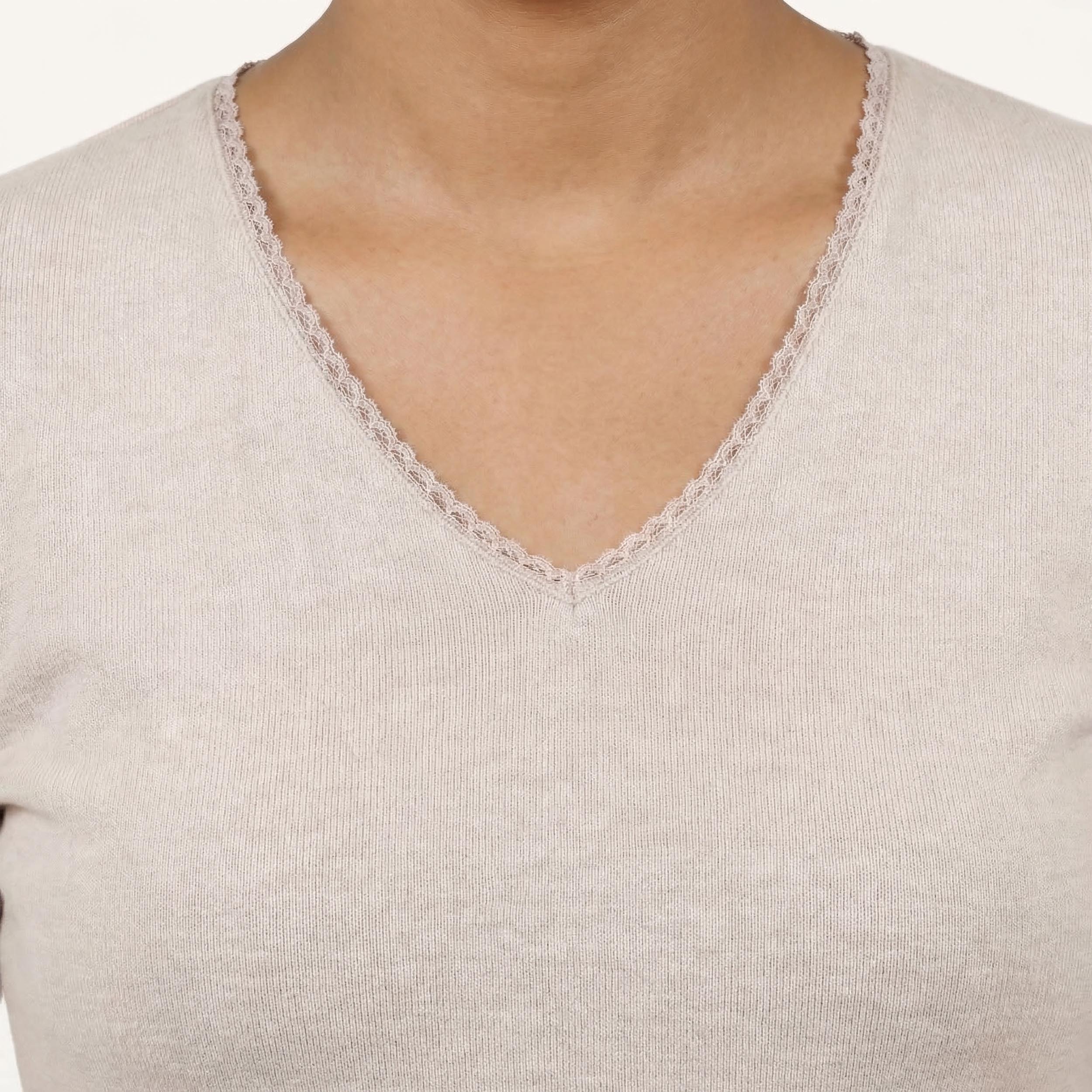 Tee-shirts T-shirt à manches courtes Femme Gris chiné femme beige Isotoner Tee-shirts T-shirt à manches courtes Femme Gris chiné femme beige Beige