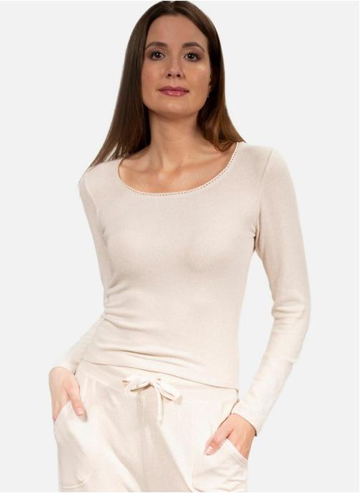 Isotoner Tee-shirts T-shirt col carré Femme Beige femme beige