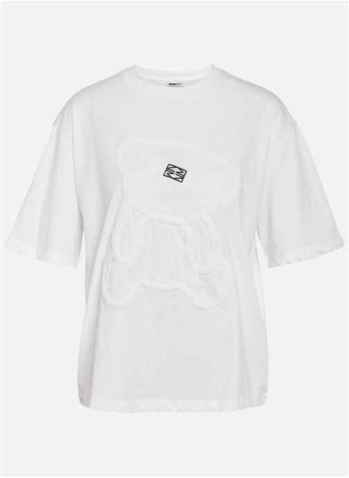Noisy May Tee-shirts T-shirt coton biologique col rond droit - 27037181 femme blanc